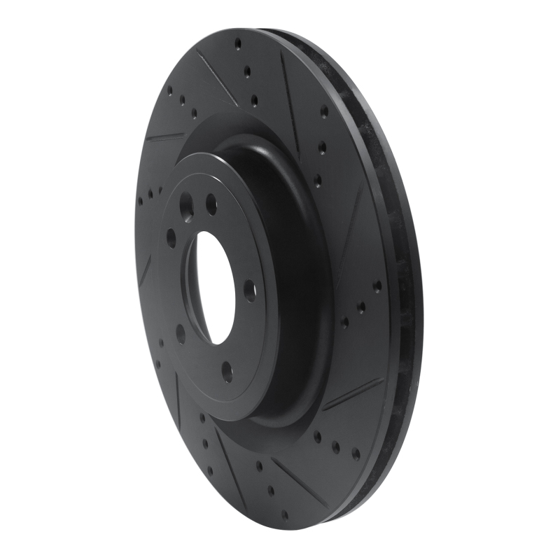 Land Rover Range Rover Sport Brake Rotor (1) - Rear Right - R1 Concepts - Drilled & Slotted - Black - `14-`24